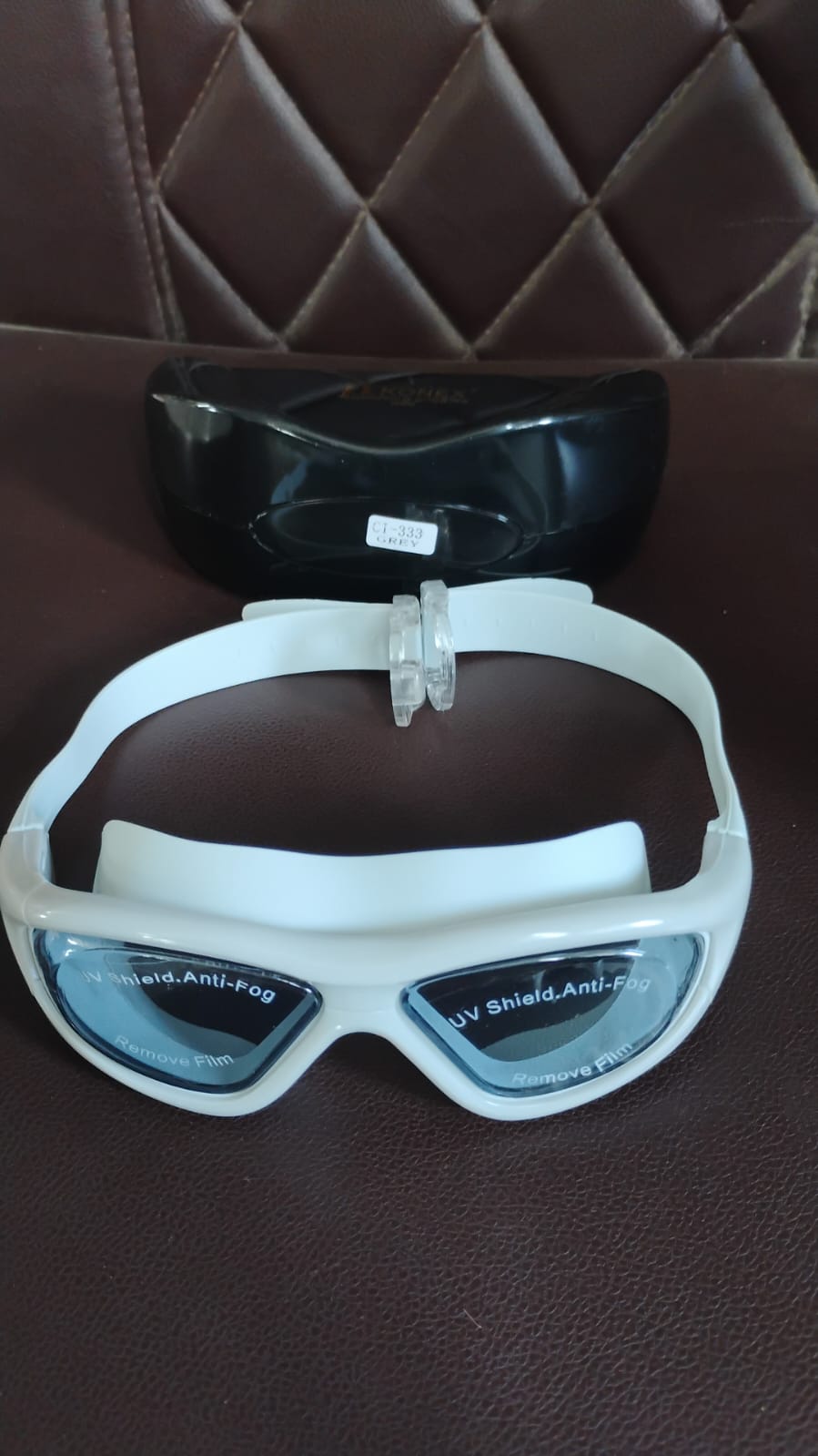 Knx Premium Wide Vision Swimming Goggles With protective hard case (1 Pc)