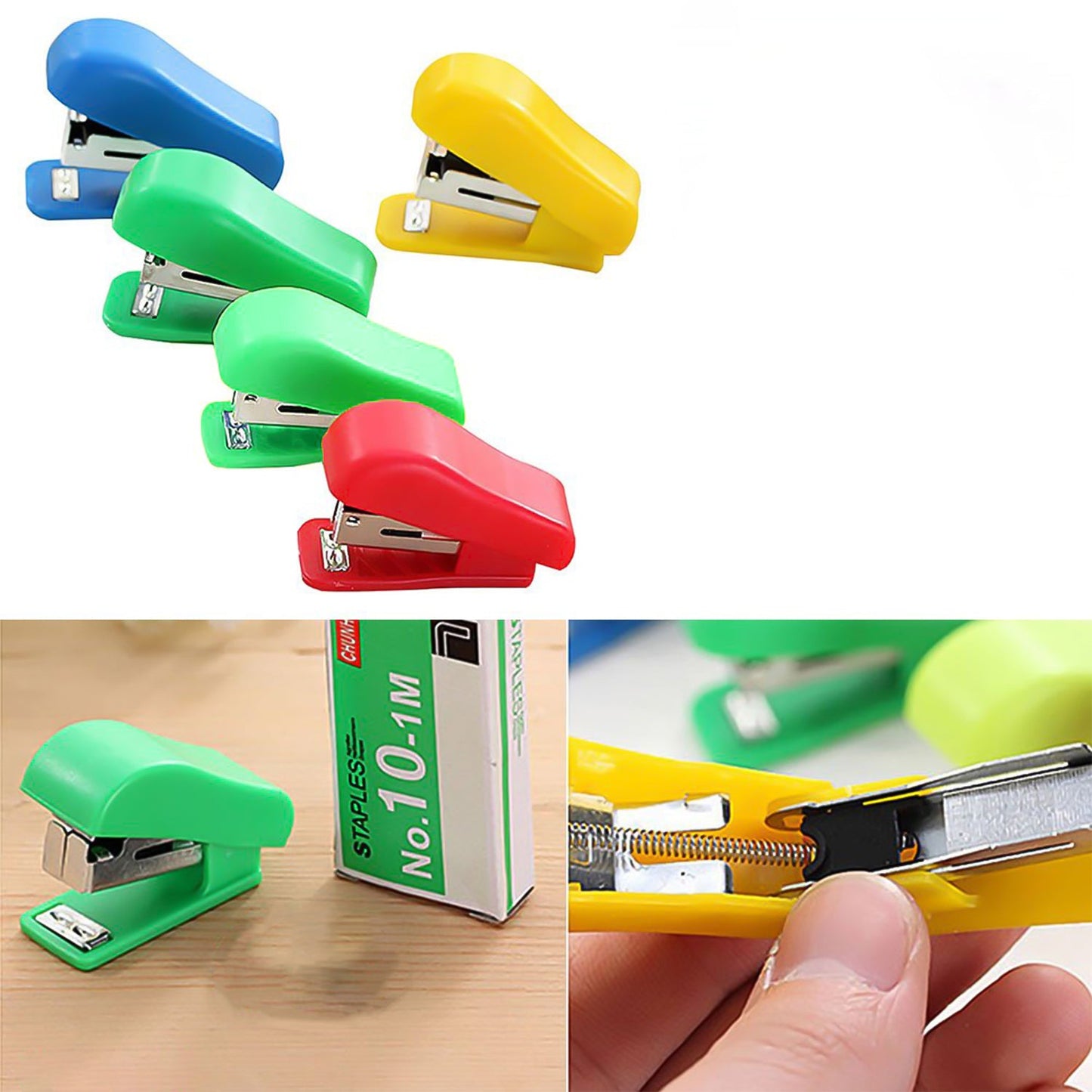 Mini Stapler Set  with Staples – Assorted Colors | No.10 Staplers with Pins (20 pcs Set)