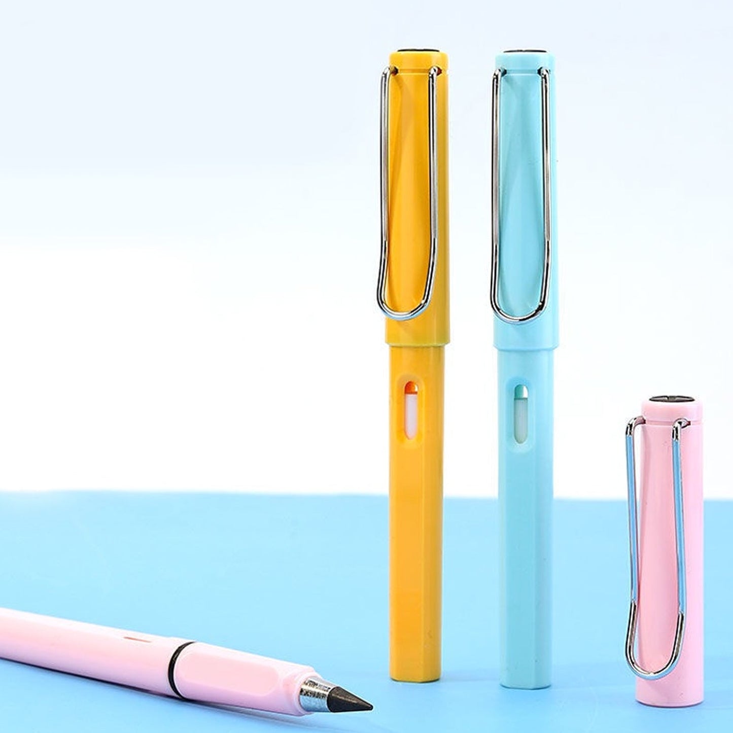 2-in-1 Everlasting Magic Pencil with Replaceable Eraser – Inkless, Reusable, Portable (1 Pc / Mix Color)