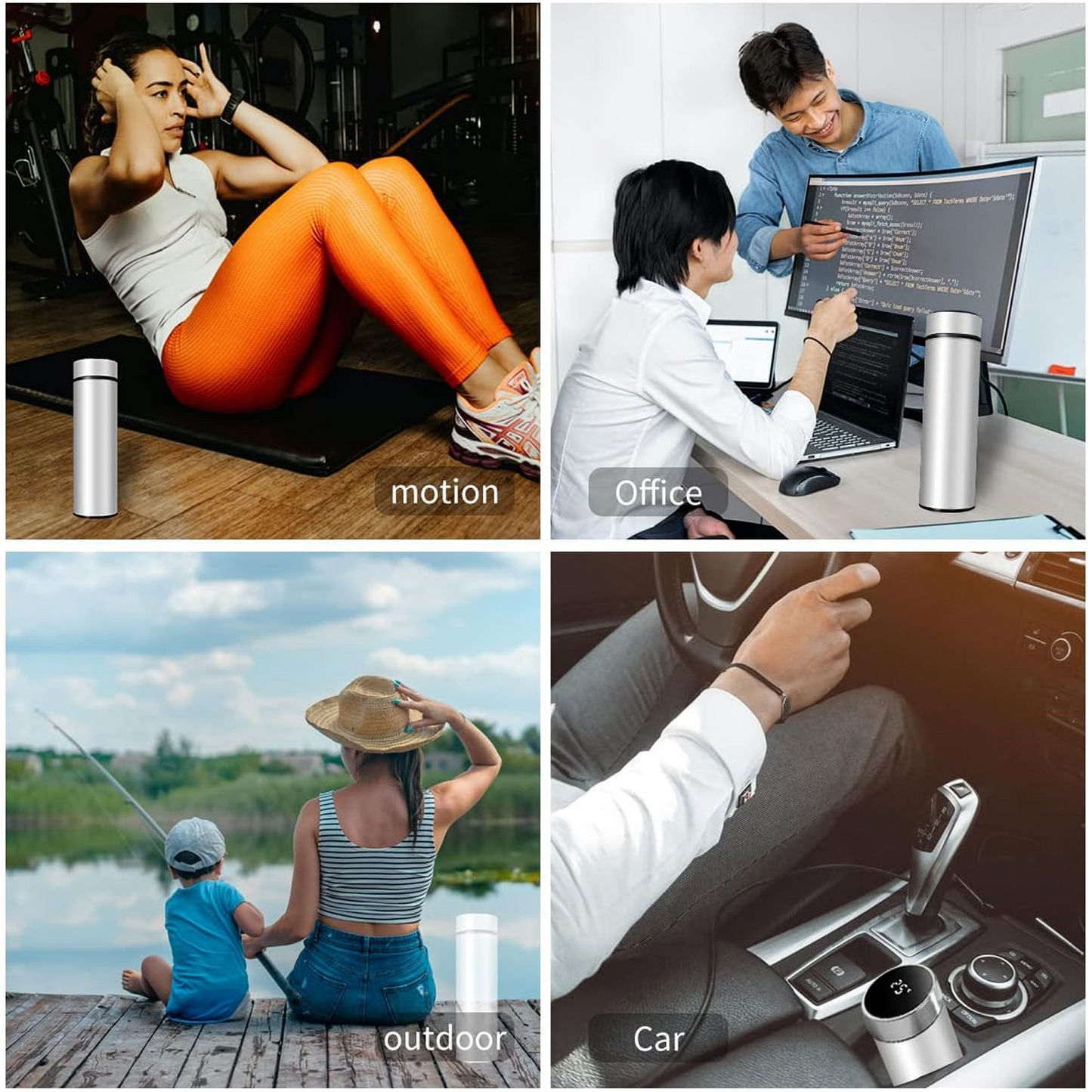 0726 Smart Vacuum Insulated Water Bottle with LED Temperature Display (1 Pc / Multicolor)