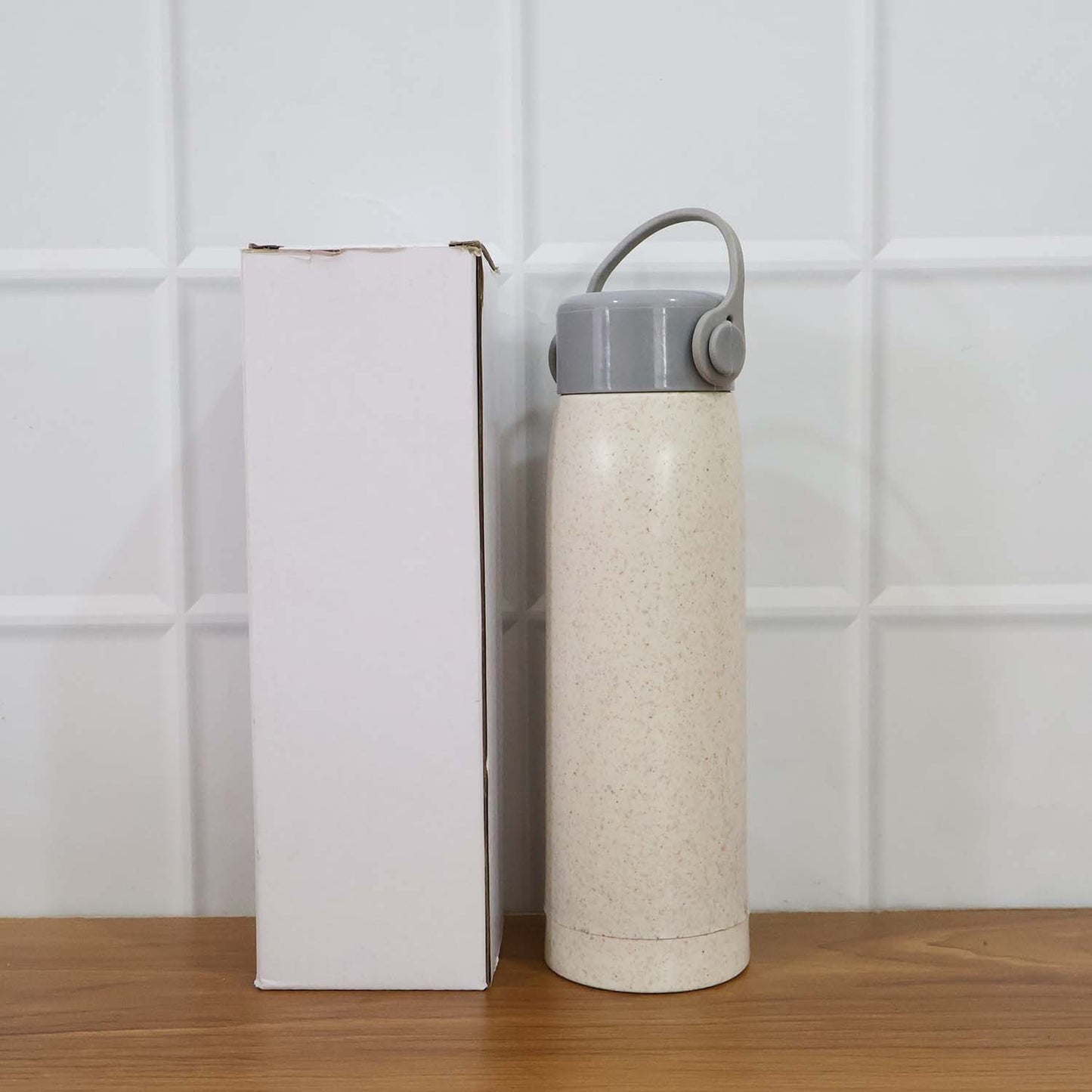 Creative Wheat Glass Water Bottle with Phone Holder (380ml, 80 Pc MOQ)