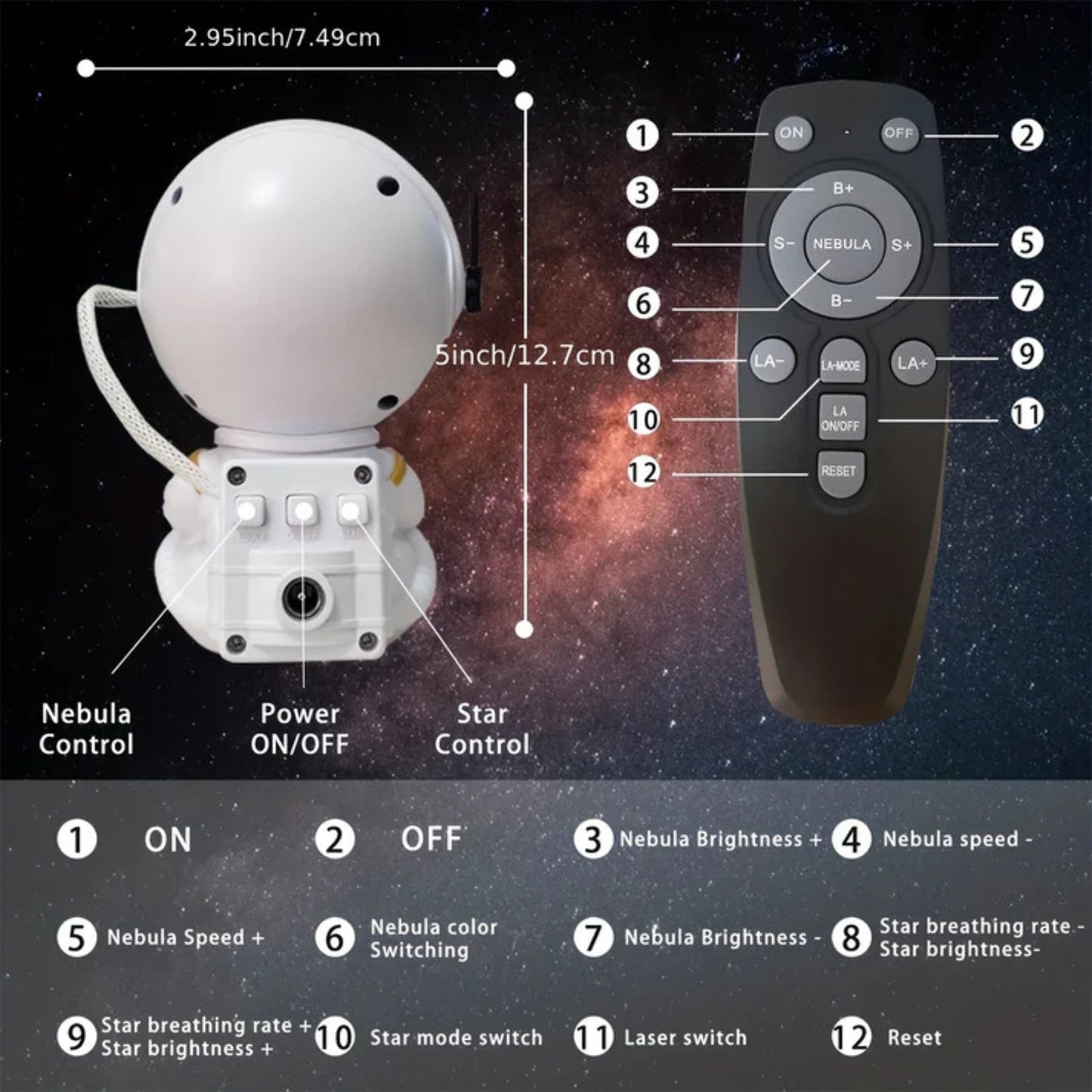 Galaxy Star Projector Night Light