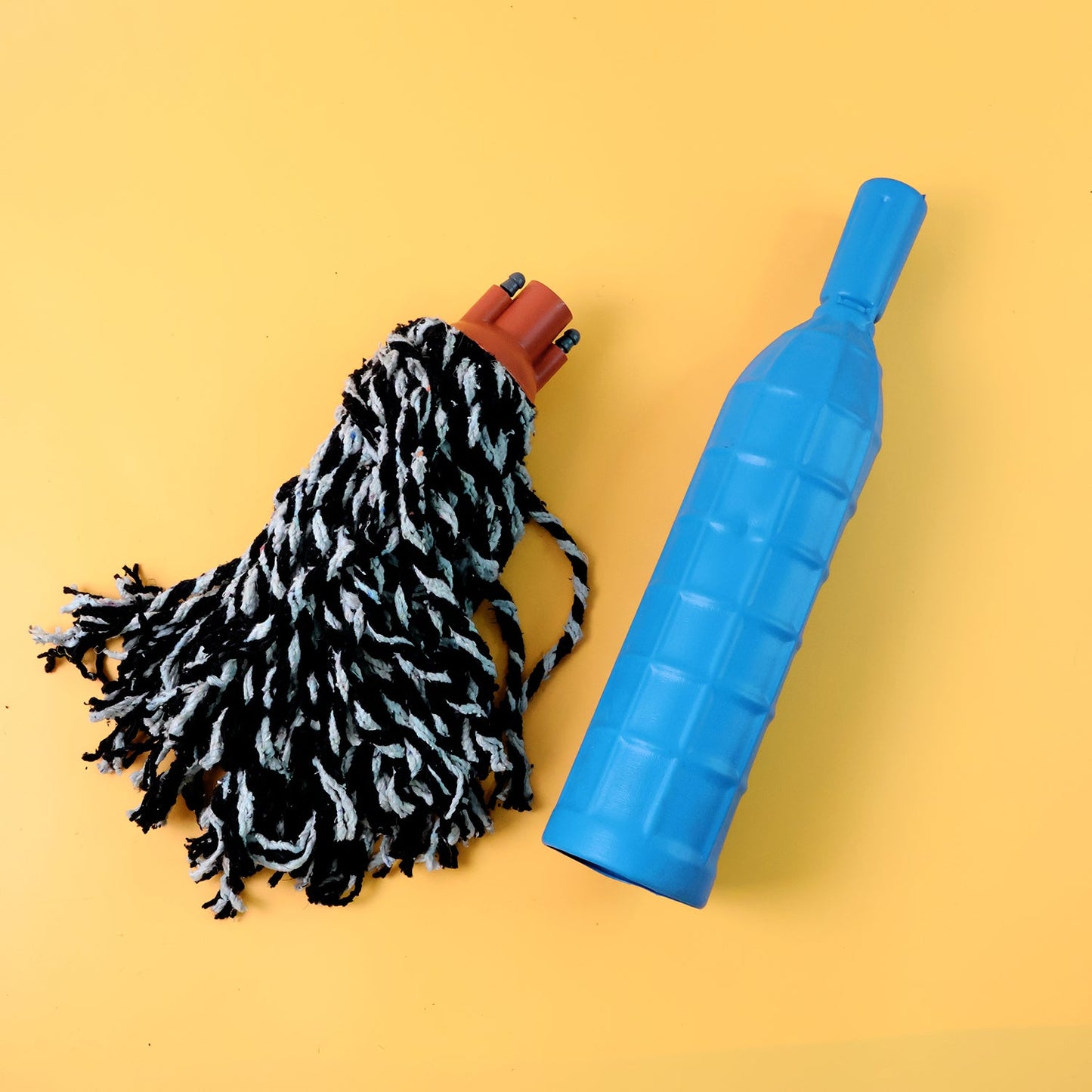 Plastic Mop Refill with Handle Grip – Durable Cotton Yarn Floor Cleaning Mop Head for Household and Commercial Use