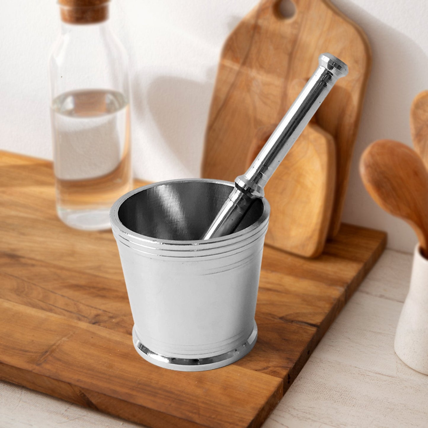 Heavy Duty Stainless Steel Mortar and Pestle Set for Kitchen, Khalbatta Set (2 Pc Set)
